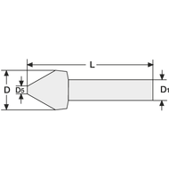 Kegelsenker HSS 90° 6,3-25mm harmonische Teilung TiN (5-teilig)